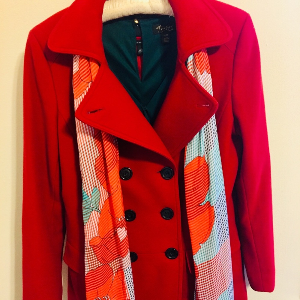 Ruby Red pea coat
